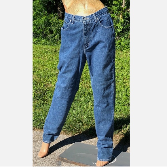 VTG 90s New York & Co High Rise Tapered Leg Distressed Denim Mom Jeans~8~EUC - Picture 2 of 8